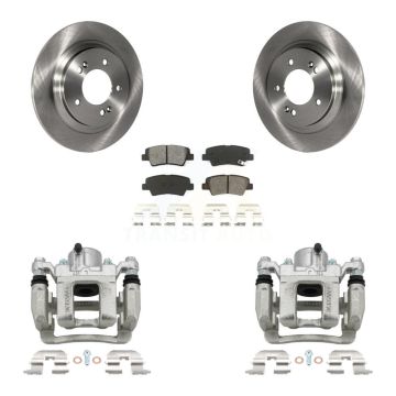 Rear Disc Brake Caliper Rotors And Semi-Metallic Pads Kit For 2013 Kia Optima 2.4L KC8-100409S