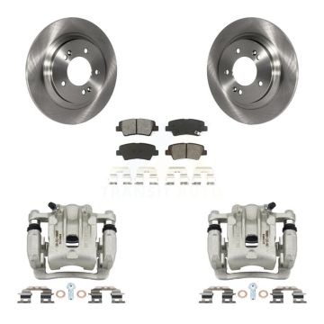 Rear Disc Brake Caliper Rotors And Semi-Metallic Pads Kit For Kia Optima KC8-100410S
