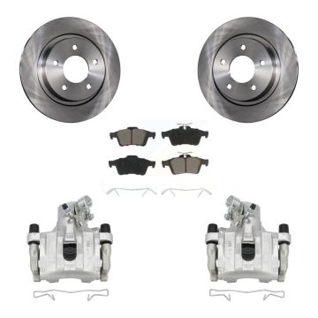 Rear Disc Brake Caliper Rotors And Ceramic Pads Kit For Mazda 3 Sport KC8-100411C