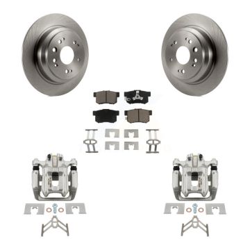 Rear Disc Brake Caliper Rotors And Ceramic Pads Kit For 2012-2015 Honda Crosstour KC8-100414C