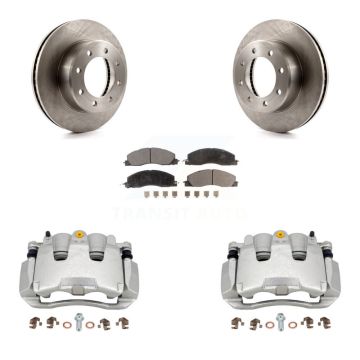 Front Disc Brake Caliper Rotors And Ceramic Pads Kit For 2012 Ram 1500 With 8 Lug Wheels KC8-100414T
