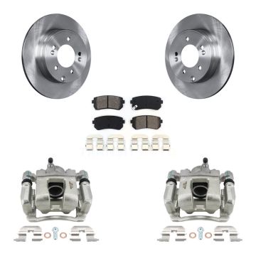 Rear Disc Brake Caliper Rotors And Semi-Metallic Pads Kit For Hyundai Tucson KC8-100417S