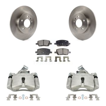 Rear Brake Caliper Rotors & Semi-Metallic Pad Kit For Pontiac Montana Chevrolet Uplander KC8-100418P
