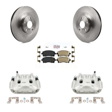 Front Disc Brake Caliper Rotors And Ceramic Pad Kit For 2003 Subaru Impreza WRX To 06 02 KC8-100420N