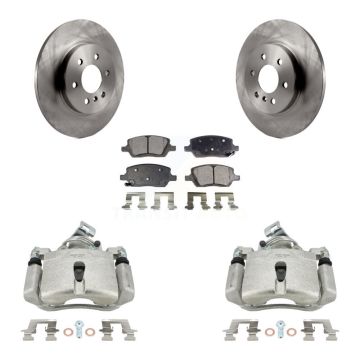 Rear Brake Caliper Rotors & Semi-Metallic Pad Kit For Pontiac Montana Chevrolet Uplander KC8-100420P