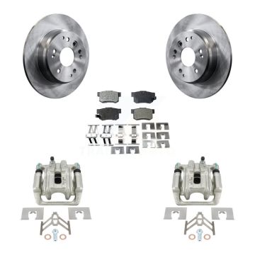 Rear Disc Brake Caliper Rotors And Semi-Metallic Pads Kit For Acura TL Honda Element KC8-100421P