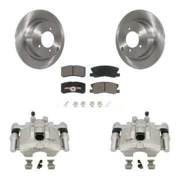 Rear Disc Brake Caliper Rotors And Ceramic Pads Kit For Mitsubishi Lancer Dodge Caliber KC8-100422C