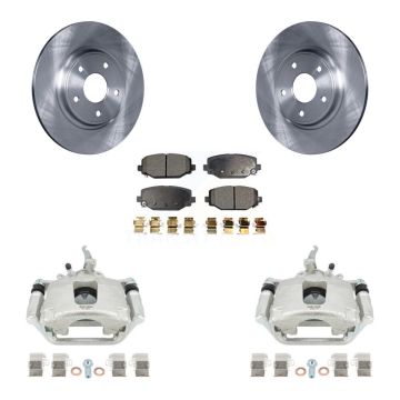 Rear Disc Brake Caliper Rotors And Semi-Metallic Pads Kit For 2014-2020 Dodge Journey KC8-100422P