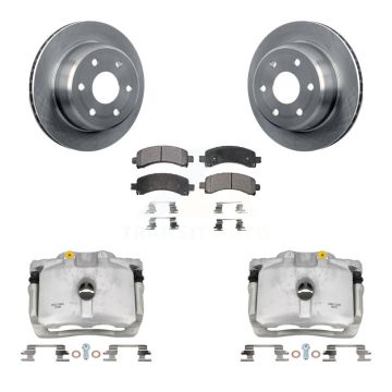 Rear Brake Caliper Rotors Semi-Metallic Pad Kit For Chevrolet GMC Avalanche 1500 Express KC8-100423P