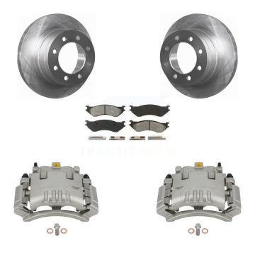 Rear Disc Brake Caliper Rotors And Semi-Metallic Pads Kit For Dodge Ram 3500 2500 1500 KC8-100423S