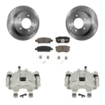 Rear Disc Brake Caliper Rotors And Ceramic Pads Kit For Dodge Caliber Mitsubishi Lancer KC8-100424C