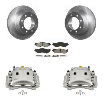 Rear Brake Caliper Rotors Semi-Metallic Pad Kit For Dodge Ram 3500 With Dual Wheels KC8-100424S