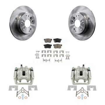 Rear Disc Brake Caliper Rotors And Ceramic Pads Kit For Acura TL Honda Element KC8-100425C
