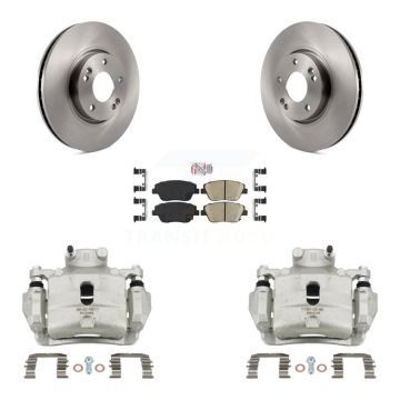 Front Disc Brake Caliper Rotors And Ceramic Pads Kit For 2014 Hyundai Sonata 2.0L KC8-100425N