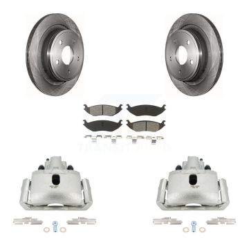 Rear Brake Caliper Rotors Semi-Metallic Pad Kit For Ram 1500 Classic Dodge Durango Aspen KC8-100425S