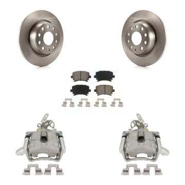 Rear Disc Brake Caliper Rotors And Ceramic Pads Kit For Volkswagen GTI Audi A3 Quattro KC8-100426C