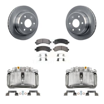 Rear Brake Caliper Rotor Semi-Metallic Pad Kit For GMC Yukon Chevrolet Tahoe XL 1500 RWD KC8-100427P
