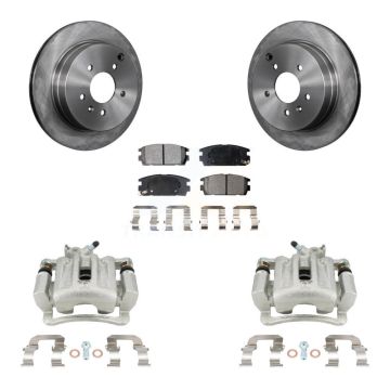 Rear Brake Caliper Rotor Semi-Metallic Pad Kit For Chevrolet Equinox Pontiac Torrent Vue KC8-100428P