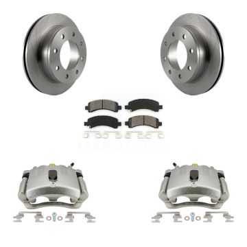 Rear Disc Brake Caliper Rotor & Semi-Metallic Pad Kit For GMC Chevrolet Savana 3500 2500 KC8-100428S
