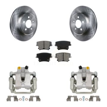 Rear Brake Caliper Rotors Semi-Metallic Pad Kit For Chrysler 300 Dodge Challenger Magnum KC8-100432S