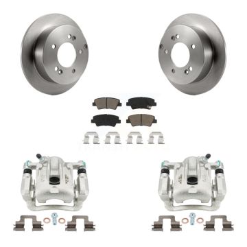 Rear Disc Brake Caliper Rotors And Ceramic Pads Kit For 2009-2010 Hyundai Sonata 2.4L KC8-100433C