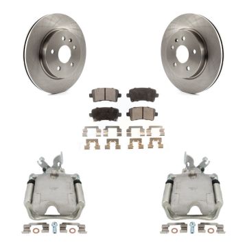 Rear Brake Caliper Rotor Semi-Metallic Pad Kit For Chevrolet Impala Buick Regal LaCrosse KC8-100433P