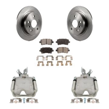 Rear Brake Caliper Rotor Semi-Metallic Pad Kit For Buick Regal LaCrosse With Solid KC8-100434P
