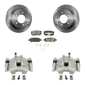 Rear Brake Caliper Rotors Semi-Metallic Pad Kit For Jeep Mitsubishi Lancer Patriot Dodge KC8-100435S