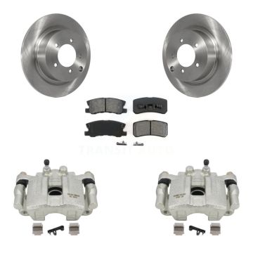 Rear Brake Caliper Rotors Semi-Metallic Pad Kit For Jeep Mitsubishi Patriot Lancer Dodge KC8-100436S