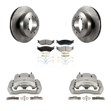 Rear Brake Caliper Rotor And Semi-Metallic Pad Kit For Ford E-550 Super Duty F-450 F-550 KC8-100437P