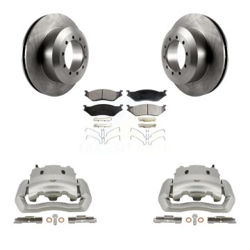 Rear Brake Caliper Rotor And Semi-Metallic Pad Kit For Ford E-550 Super Duty F-450 F-550 KC8-100438P