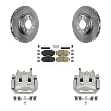 Front Disc Brake Caliper Rotors And Ceramic Pads Kit For 2007-2009 Lincoln MKX FWD KC8-100439N