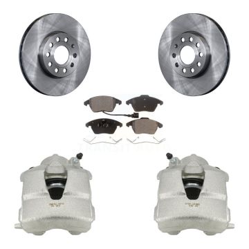 Front Disc Brake Caliper Rotors And Ceramic Pads Kit For Volkswagen Jetta KC8-100439T
