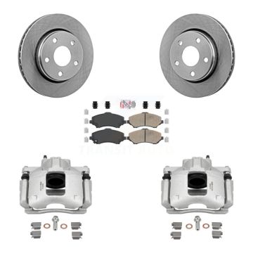 Front Disc Brake Caliper Rotors And Ceramic Pads Kit For Jeep Wrangler KC8-100441N