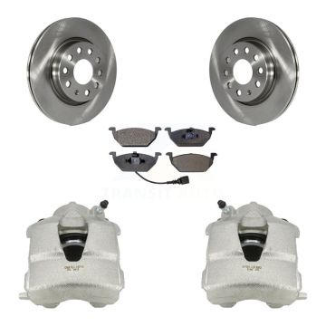 Front Disc Brake Caliper Rotors And Ceramic Pads Kit For Volkswagen Jetta KC8-100441T