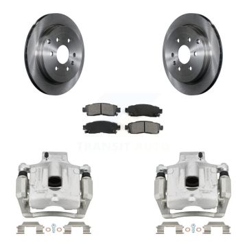 Rear Brake Caliper Rotors & Semi-Metallic Pad Kit For GMC Acadia Buick Enclave Chevrolet KC8-100442S