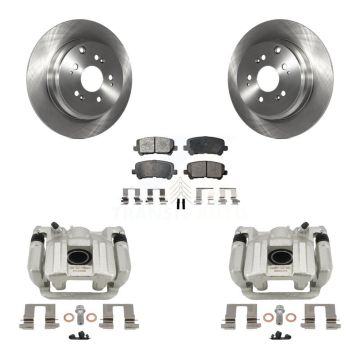 Rear Disc Brake Caliper Rotors And Semi-Metallic Pads Kit For 2011-2017 Honda Odyssey KC8-100444P