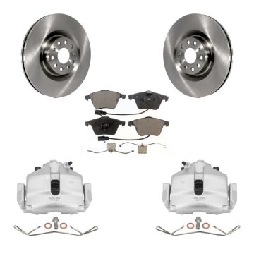 Front Disc Brake Caliper Rotors And Ceramic Pads Kit For Volkswagen Golf KC8-100444T