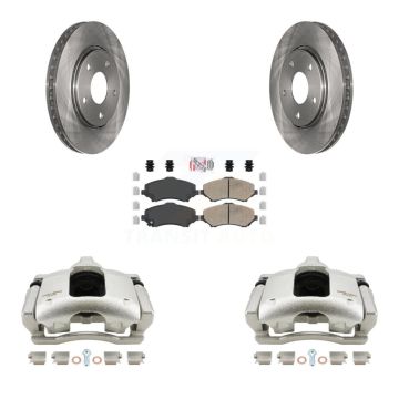 Front Disc Brake Caliper Rotors And Ceramic Pads Kit For 2009-2011 Dodge Journey KC8-100447N