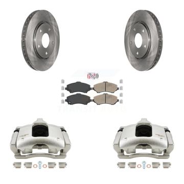 Front Disc Brake Caliper Rotors And Ceramic Pads Kit For 2009-2011 Dodge Journey KC8-100448N