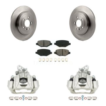 Rear Brake Caliper Rotor Semi-Metallic Pad Kit For Ford Explorer Flex Taurus Lincoln MKT KC8-100449S