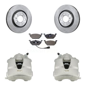 Front Disc Brake Caliper Rotor And Ceramic Pad Kit For Volkswagen Jetta Beetle Golf City KC8-100449T