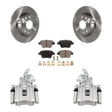 Rear Disc Brake Caliper Rotor And Semi-Metallic Pad Kit For Volkswagen Jetta Beetle Golf KC8-100450P