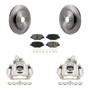 Rear Disc Brake Caliper Rotors And Semi-Metallic Pads Kit For Ford Flex Lincoln MKS KC8-100450S