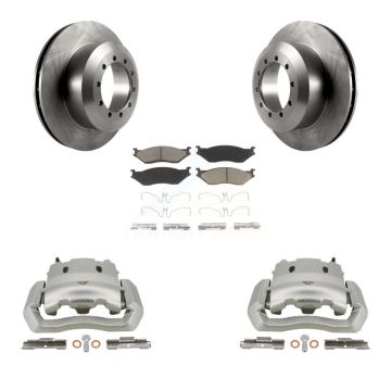 Rear Brake Caliper Rotor Ceramic Pad Kit For Ford E-550 Super Duty F-450 F-550 Econoline KC8-100451C