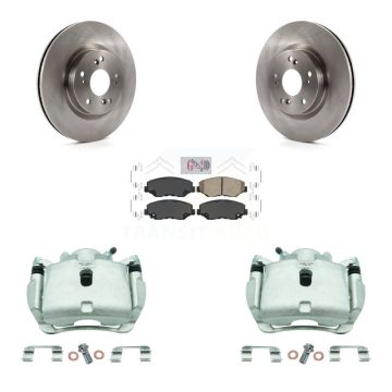 Front Disc Brake Caliper Rotors And Ceramic Pads Kit For 2012-2016 Honda CR-V FWD KC8-100451N