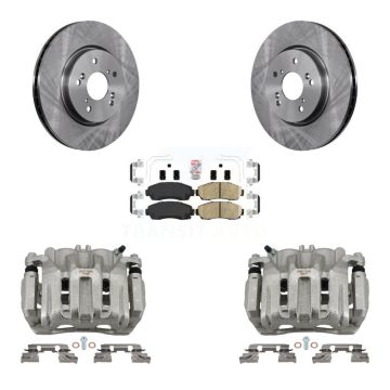 Front Disc Brake Caliper Rotor Ceramic Pad Kit For Honda CR-V Acura RDX Accord Crosstour KC8-100452N