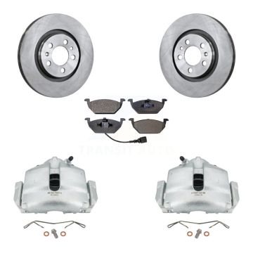 Front Disc Brake Caliper Rotors And Ceramic Pads Kit For 2006 Volkswagen Jetta 2.0L KC8-100452T