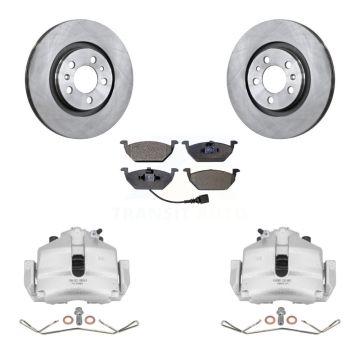 Front Disc Brake Caliper Rotors And Ceramic Pads Kit For 2006 Volkswagen Jetta 2.5L/1.9L KC8-100453T