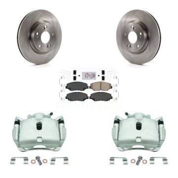 Front Disc Brake Caliper Rotors And Ceramic Pads Kit For 2012-2016 Honda CR-V FWD KC8-100454N